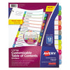 Avery Customizable TOC Ready Index Multicolor Tab Dividers, 12-Tab, 1 to 12, 11 x 8.5, White, Contemporary Color Tabs, 1 Set