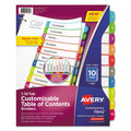 Avery Customizable TOC Ready Index Multicolor Tab Dividers, 10-Tab, 1 to 10, 11 x 8.5, White, Contemporary Color Tabs, 1 Set