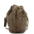 Chanel Matlasse Brown Bucket Bag Canvas / Lambskin Shoulder Bag by Bolt Boutique