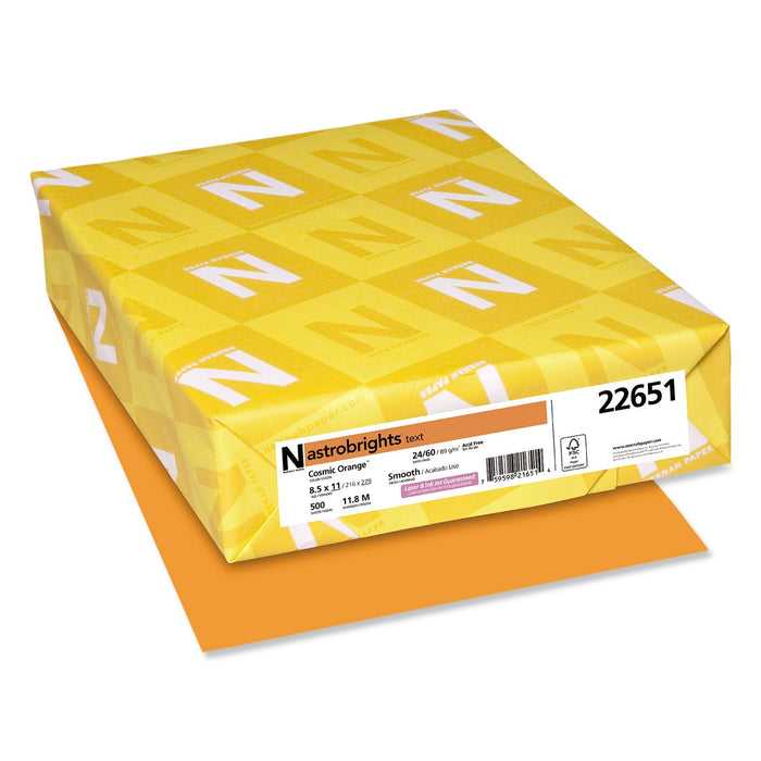 Astrobrights Color Paper, 24 lb Bond Weight, 8.5 x 11, Cosmic Orange, 500/Ream