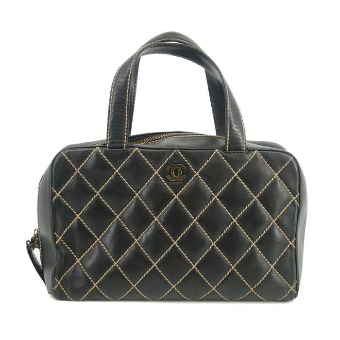 Chanel Wild Stitch Black Lamb Skin Hand Bag 3 Series #2702 by Bolt Boutique