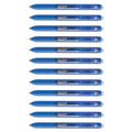 Paper Mate InkJoy Gel Pen, Retractable, Medium 0.7 mm, Blue Ink, Blue Barrel, Dozen