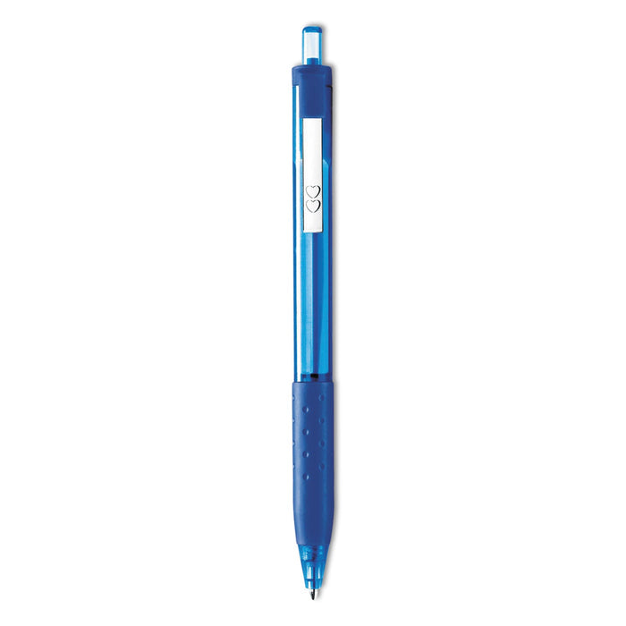 Paper Mate InkJoy 300 RT Ballpoint Pen, Retractable, Medium 1 mm, Blue Ink, Blue Barrel, Dozen