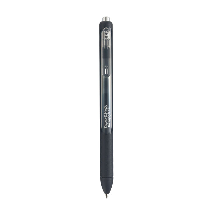 Paper Mate InkJoy Gel Pen, Retractable, Medium 0.7 mm, Black Ink, Black Barrel, Dozen