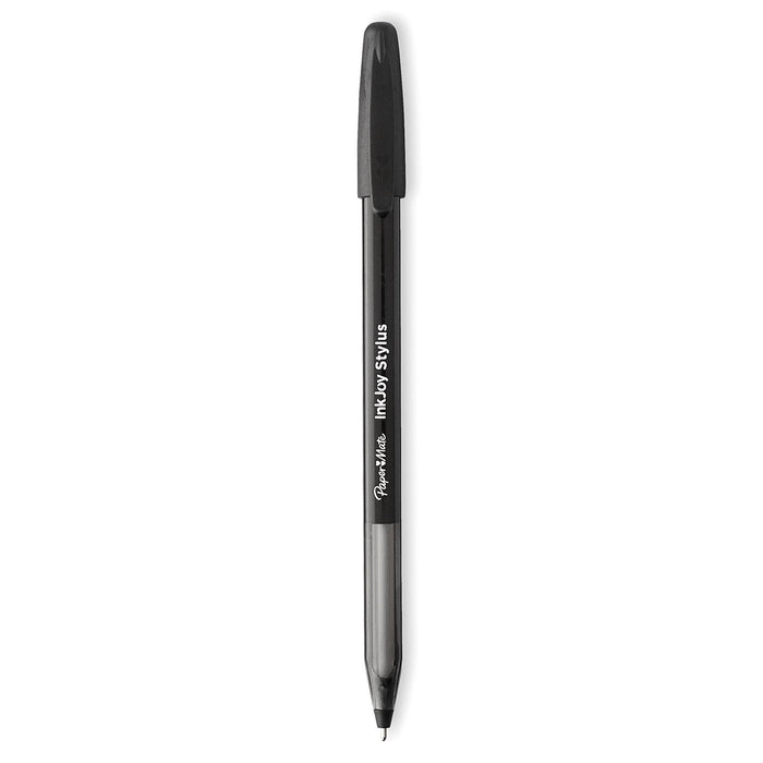 Paper Mate InkJoy 100 Ballpoint Pen/Stylus, Stick, Medium 1 mm, Black Ink, Black Barrel, Dozen