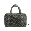 Chanel Wild Stitch CC Coco Mark Black Quilted Hand Bag  #2704