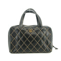 Chanel Wild Stitch CC Coco Mark Black Quilted Hand Bag #2704 by Bolt Boutique