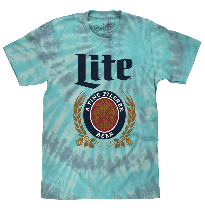 Miller Lite Beer Tie Dye T-Shirt - Coral Reef Tie Dye by Tee Luv