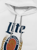 Miller Lite Logo Hooded Sweatshirt - Gray by Tee Luv