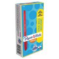 Paper Mate InkJoy 100 Ballpoint Pen, Stick, Medium 1 mm, Red Ink, Red Barrel, Dozen