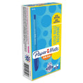 Paper Mate InkJoy 100 Ballpoint Pen, Stick, Medium 1 mm, Blue Ink, Blue Barrel, Dozen