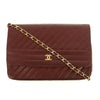 Chanel CC Lambskin Single Flap Burgundy Shoulder Bag #2709