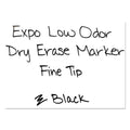 EXPO Low-Odor Dry-Erase Marker Value Pack, Fine Bullet Tip, Black, 36/Box