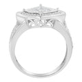 .925 Sterling Silver 2/5 Cttw Princess Cut Diamond Square On Point Cluster Composite Cocktail Ring (H-I Color, SI1-SI2 Clarity) - Size 6 by Bids.com