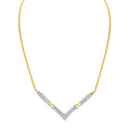 14K Yellow and White Gold 2.0 Cttw Princess Cut Diamond Flared and X-Station V Shaped 18â€ Franco Chain Statement Necklace (H-I Color, SI2-I1 Clarity) by Bids.com