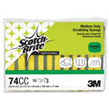 Scotch-Brite Medium-Duty Scrubbing Sponge, 3.6 x 6.1, 0.7" Thick, Yellow/Green, 10/Pack