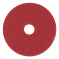 3M Low-Speed Buffer Floor Pads 5100, 20" Diameter, Red, 5/Carton