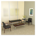 Alera Reception Lounge WL Series Bench, Three-Seater, 65.75w x 22.25d x 22.88h, Black/Mahogany