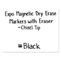 EXPO Magnetic Dry Erase Marker, Broad Chisel Tip, Black, 4/Pack