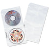 C-Line Deluxe CD Ring Binder Storage Pages, Standard, 4 Disc Capacity, Clear/White, 10/Pack