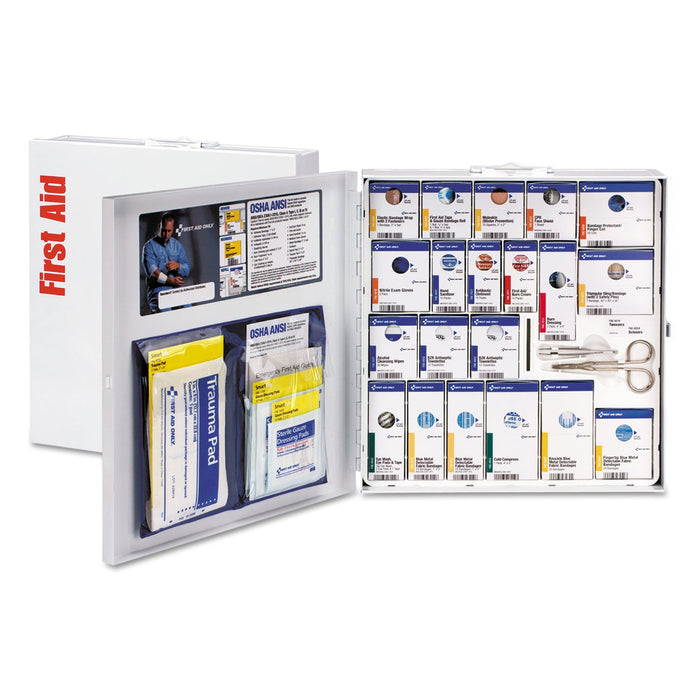 First Aid Only ANSI 2015 SmartCompliance Food Service First Aid Kit, w/o Medication, 50 People, 260 Pieces, Metal Case