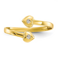 CZ 10k Yellow Gold Toe Rings by Fine Color Jewels