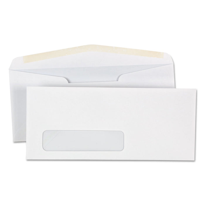 Universal Open-Side Business Envelope, 1 Window, #10, Commercial Flap, Gummed Closure, 4.13 x 9.5, White, 500/Box