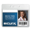 SICURIX Badge Holder, Horizontal, 2.13 x 3.38, Clear, 12/Pack