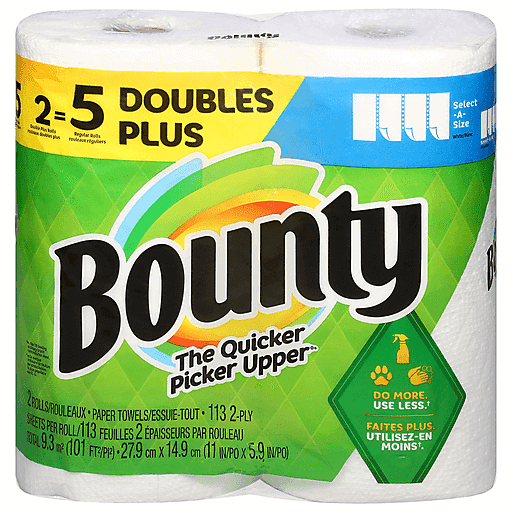 Bounty Select-A-Size Paper Towels, White, 2 Double Plus Rolls (Equal to 5 Regular Rolls) by Pasteur Pharmacy