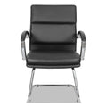 Alera Neratoli Slim Profile Guest Chair, Faux Leather, 23.81" x 27.16" x 36.61", Black Seat/Back, Chrome Base