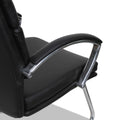 Alera Neratoli Slim Profile Guest Chair, Faux Leather, 23.81" x 27.16" x 36.61", Black Seat/Back, Chrome Base