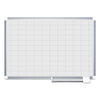 MasterVision Grid Planning Board, 48 x 36, 2 x 3 Grid, White/Silver