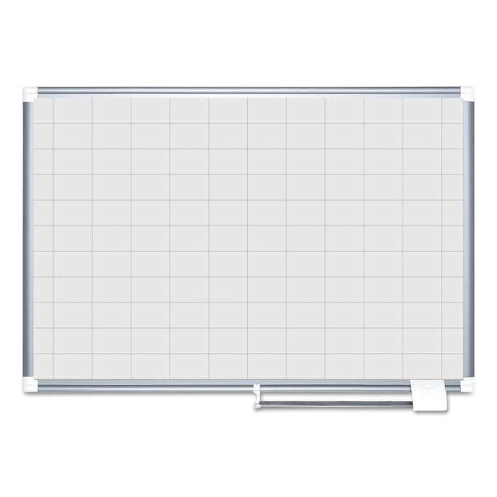 MasterVision Grid Planning Board, 48 x 36, 2 x 3 Grid, White/Silver