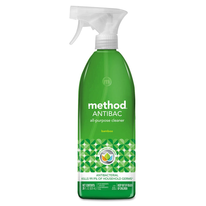 Method Antibac All-Purpose Cleaner, Bamboo, 28 oz Spray Bottle, 8/Carton