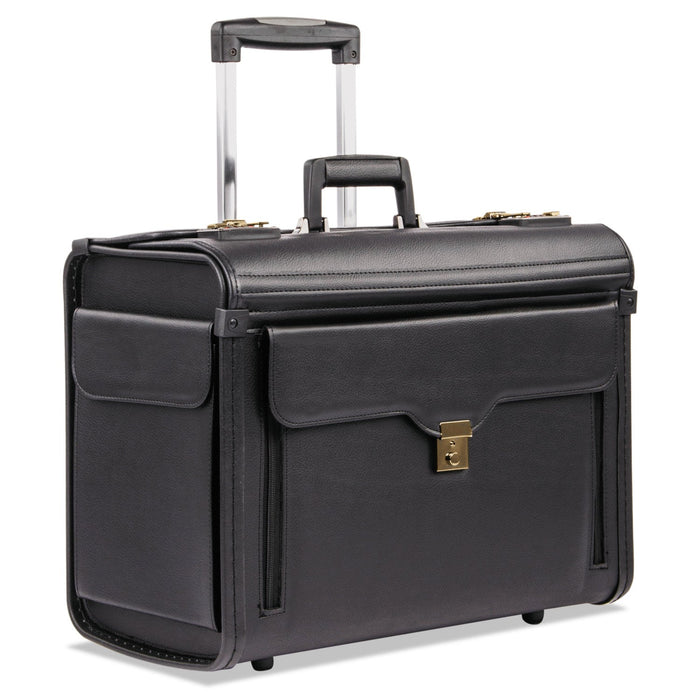 STEBCO Catalog Case on Wheels, Fits Devices Up to 17.3", Koskin, 19 x 9 x 15.5, Black