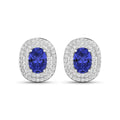 Genuine Diamond Tanzanite Halo Studs by Fine Color Jewels