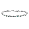 14K White Gold Round-Cut Blue Diamonds Bracelet (3.00 cttw, Blue Color, Clarity) by Bids.com