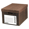 Universal Heavy-Duty Easy Assembly Storage Box, Letter/Legal Files, Woodgrain, 12/Carton