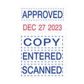 Trodat Printy Economy Micro 5-in-1 Date Stamp, Self-Inking, 1" x 0.75", Blue/Red