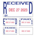 Trodat Printy Economy 5-in-1 Date Stamp, Self-Inking, 1.63" x 1", Blue/Red