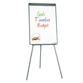 MasterVision Basic Tripod Melamine Presentation Easel, 22.5 x 42, White/Black