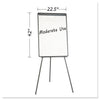 MasterVision Basic Tripod Melamine Presentation Easel, 22.5 x 42, White/Black