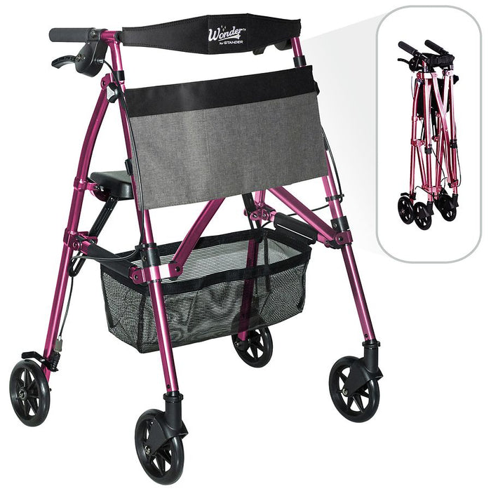 Stander EZ Fold-N-Go Rollator - Regal Rose by Pasteur Pharmacy