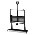 MasterVision Interactive Board Mobile Stand with Ultra-Short Throw Projector Arm and Mounting Plate, 76" x 26" x 70" to 80", Black