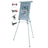 MasterVision Telescoping Tripod Display Easel, Adjusts 35" to 64" High, Metal, Silver