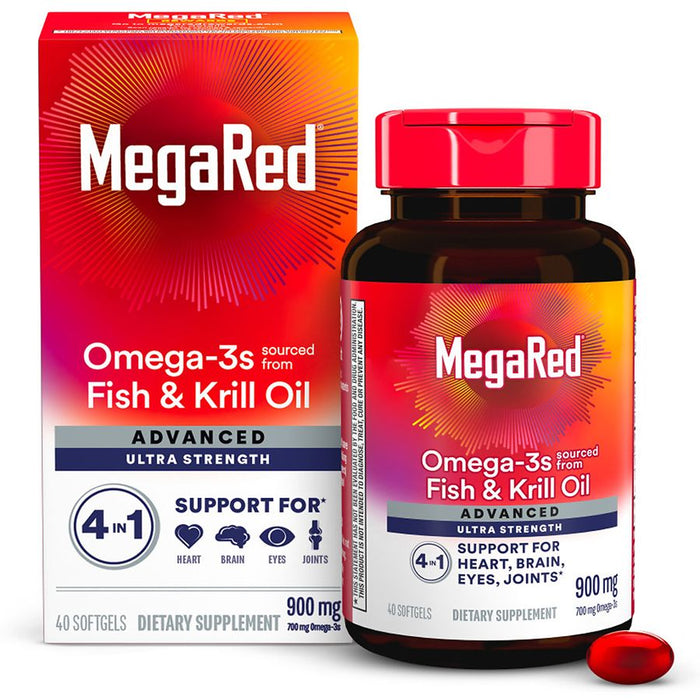 MegaRed Advanced 4in1 500mg Omega-3 Fish + Krill Oil Supplement Softgel by Pasteur Pharmacy