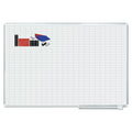 MasterVision Grid Planning Board w/ Accessories, 1 x 2 Grid, 72 x 48, White/Silver