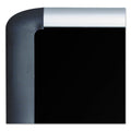 MasterVision Black fabric bulletin board, 24 x 36, Silver/Black