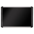 MasterVision Black fabric bulletin board, 36 x 48, Silver/Black