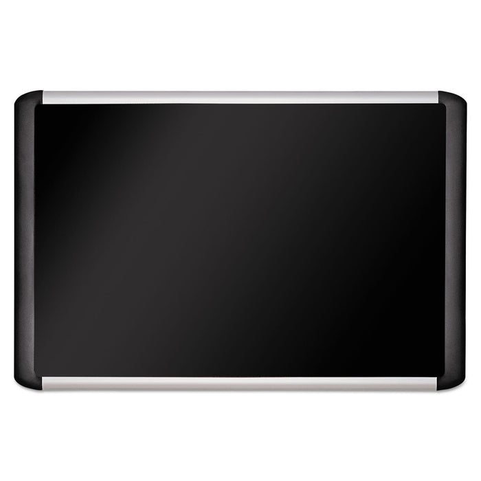 MasterVision Black fabric bulletin board, 36 x 48, Silver/Black